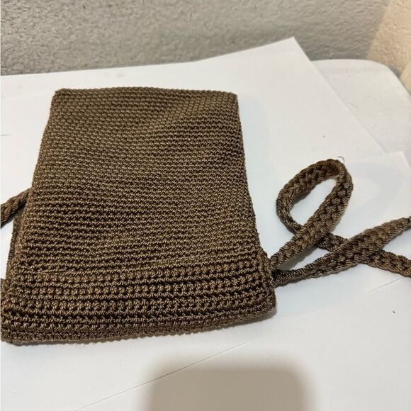 The Sak (Stone/Taupe) Open Knit Front Flap Crossbody Travel Bag - Picture 5 of 10